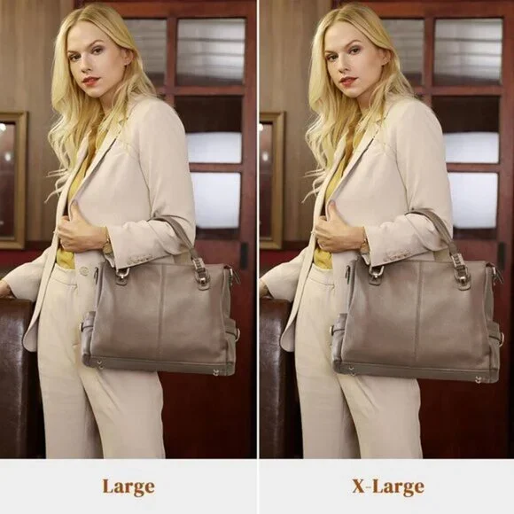 🆕Women Khaki Genuine Leather Purses and Handbags Satchel Tote Shoulder Bag